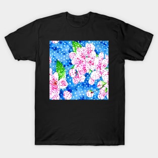 Cherry blossom and polka dots grandmillennial style pattern T-Shirt